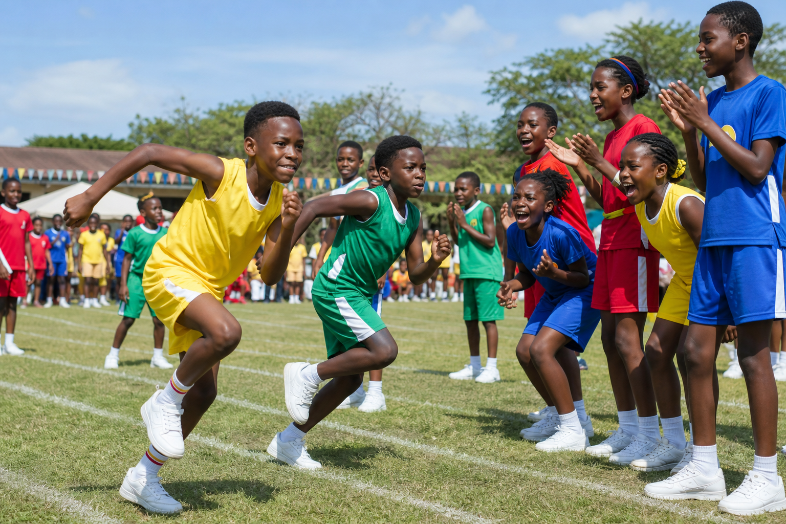 Students at school sports day