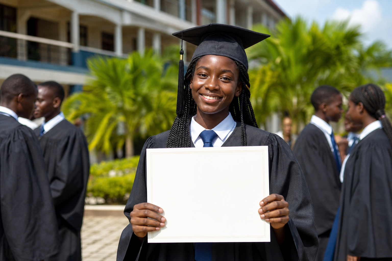 Student receiving scholarship certificate
